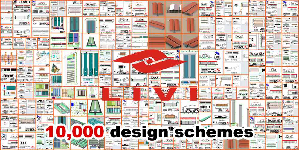 LIVI poultry farm design schemes and engineering drawings